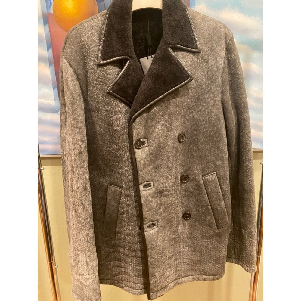 NWT PORTS 1961 SUEDE+SHEARLING COAT $5K+